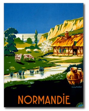 France Normandy Vintage Travel Poster